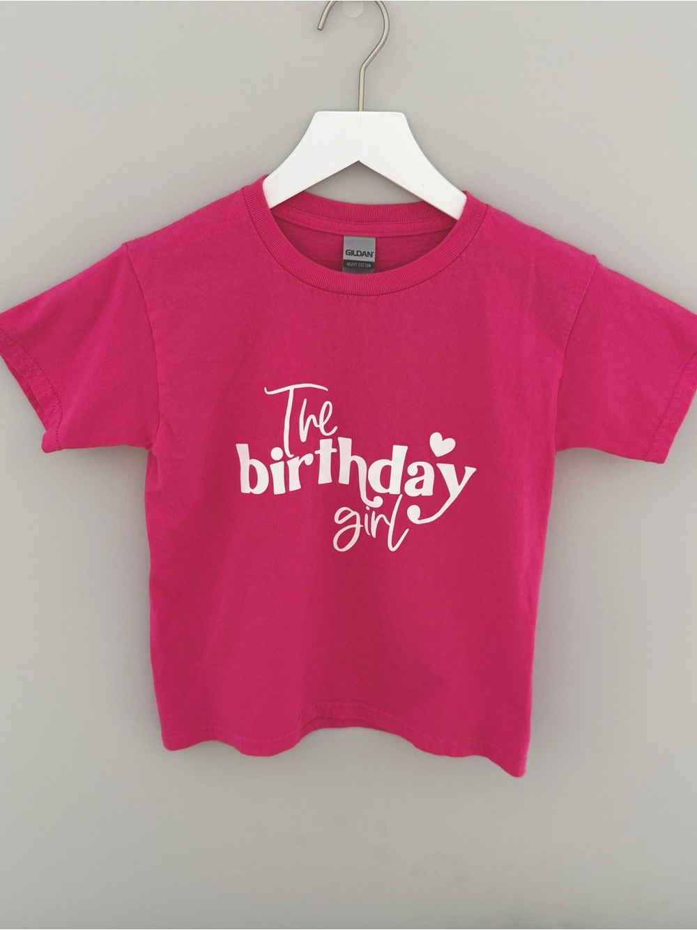 Girls’ Bright Pink 7th Birthday Short Sleeve Tee